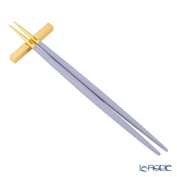 クチポール ゴア GOA バイオレット／ゴールド 箸+箸置セット 22cm マット仕上げ