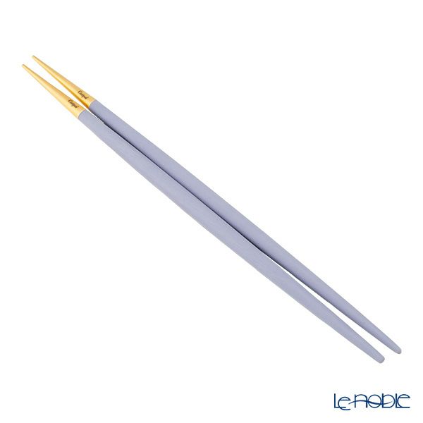 クチポール ゴア GOA バイオレット／ゴールド 箸+箸置セット 22cm マット仕上げ