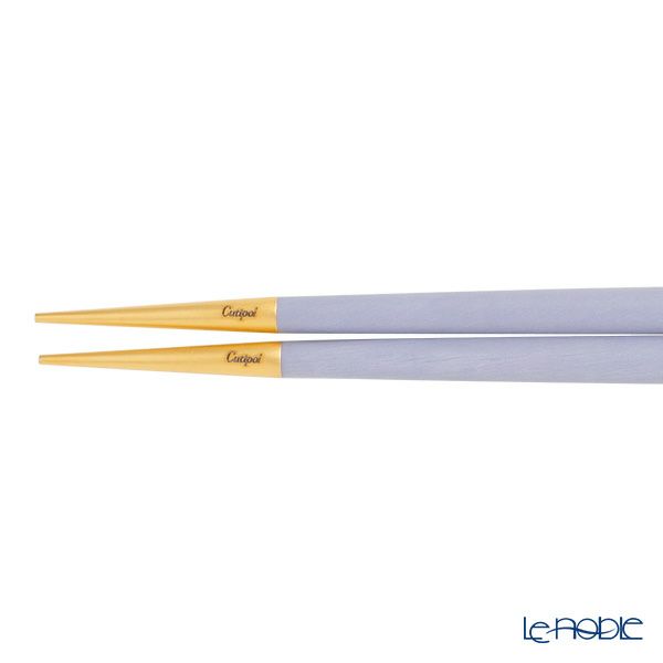 クチポール ゴア GOA バイオレット／ゴールド 箸+箸置セット 22cm マット仕上げ