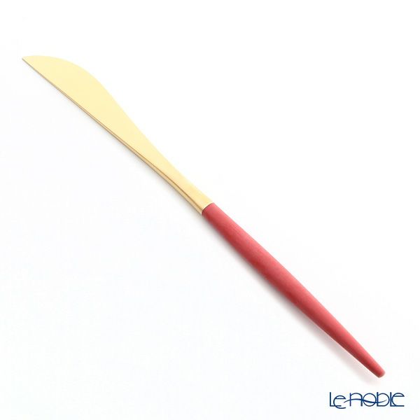 クチポール ゴア GOA レッド／ゴールド マット仕上げ テーブルナイフ 22cm