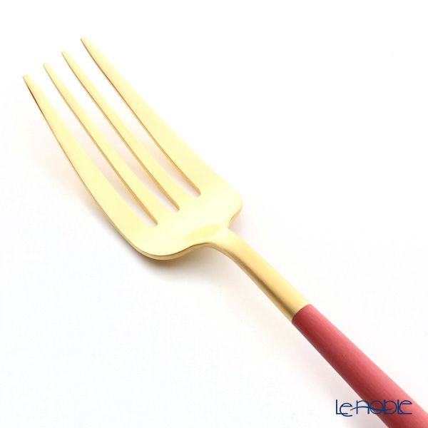 クチポール ゴア GOA レッド／ゴールド マット仕上げ テーブルフォーク 21.5cm