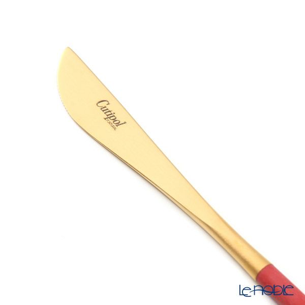 クチポール ゴア GOA レッド／ゴールド マット仕上げ デザートナイフ 20cm