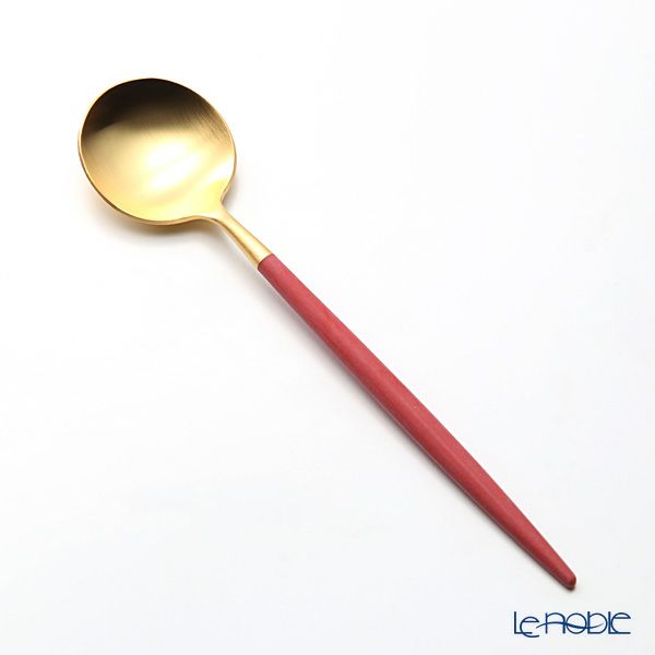 クチポール ゴア GOA レッド／ゴールド マット仕上げ デザートスプーン 18cm