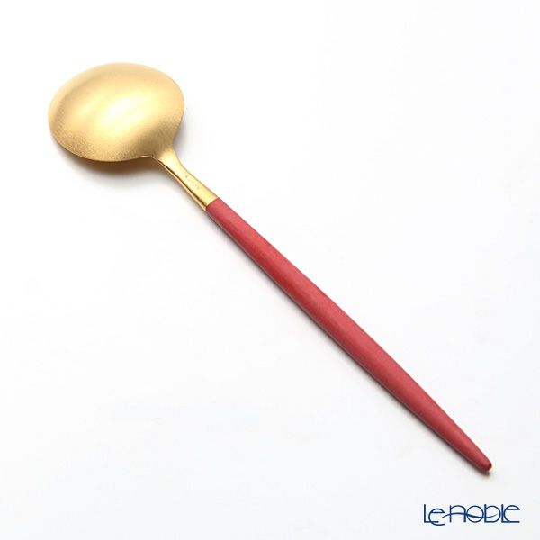 クチポール ゴア GOA レッド／ゴールド マット仕上げ デザートスプーン 18cm