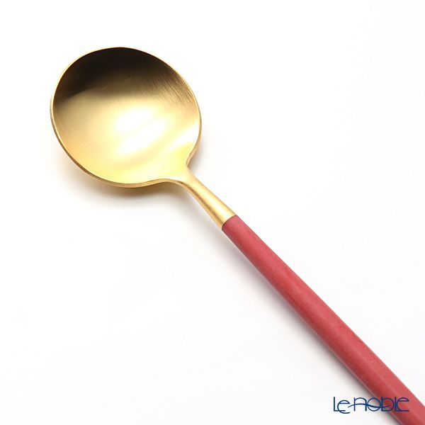 クチポール ゴア GOA レッド／ゴールド マット仕上げ デザートスプーン 18cm