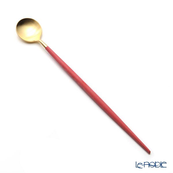 クチポール ゴア GOA レッド／ゴールド マット仕上げ ロングドリンクスプーン 21cm