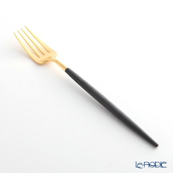 クチポール ゴア GOA ブラック／ゴールド デザートフォーク 18.5cm マット仕上げ