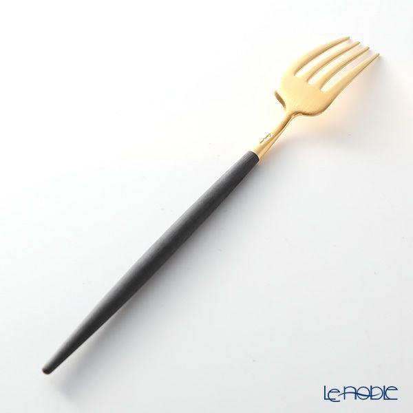 クチポール ゴア GOA ブラック／ゴールド デザートフォーク 18.5cm マット仕上げ