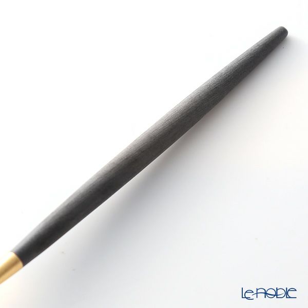 クチポール ゴア GOA ブラック／ゴールド デザートスプーン 18cm マット仕上げ