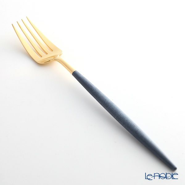 クチポール ゴア GOA ブルー／ゴールド テーブルフォーク 21.5cm マット仕上げ