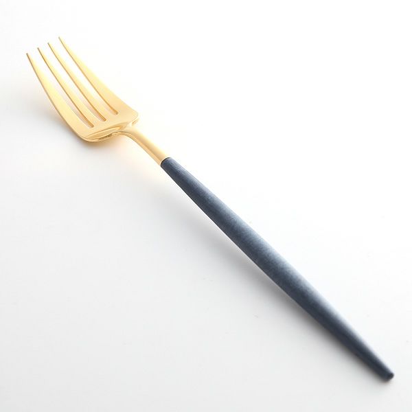 クチポール ゴア GOA ブルー／ゴールド テーブルフォーク 21.5cm マット仕上げ