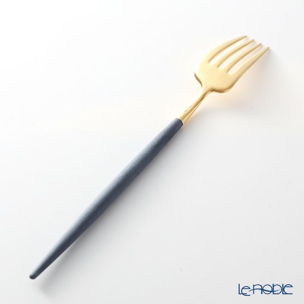 クチポール ゴア GOA ブルー／ゴールド デザートフォーク 18.5cm マット仕上げ