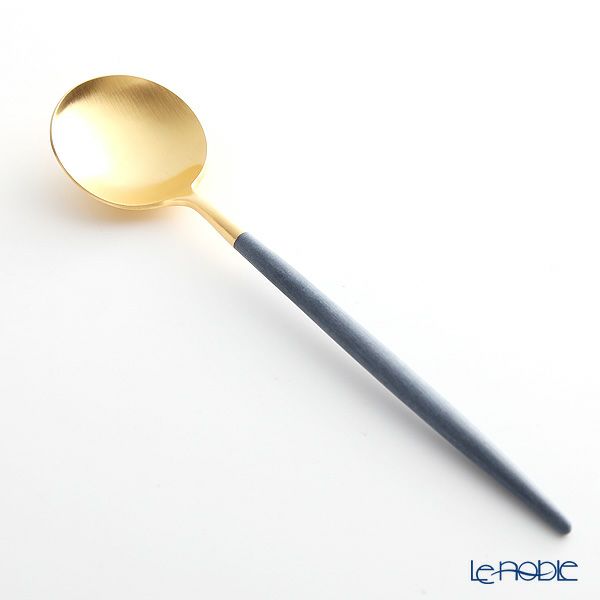 クチポール ゴア GOA ブルー／ゴールド デザートスプーン 18cm マット仕上げ