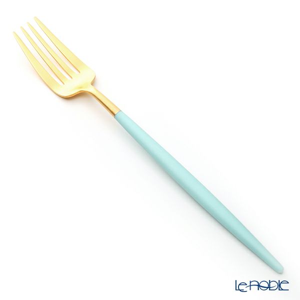 クチポール ゴア GOA ターコイズ／ゴールド テーブルフォーク 21.5cm マット仕上げ