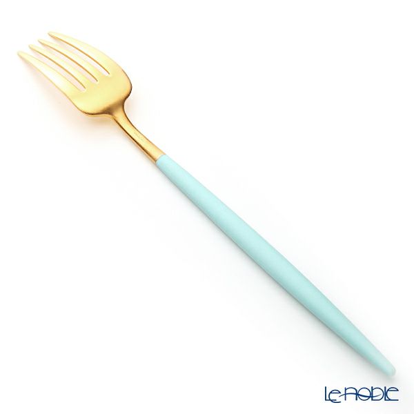 クチポール ゴア GOA ターコイズ／ゴールド テーブルフォーク 21.5cm マット仕上げ