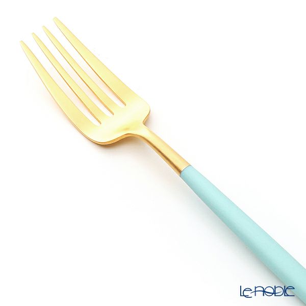 クチポール ゴア GOA ターコイズ／ゴールド テーブルフォーク 21.5cm マット仕上げ
