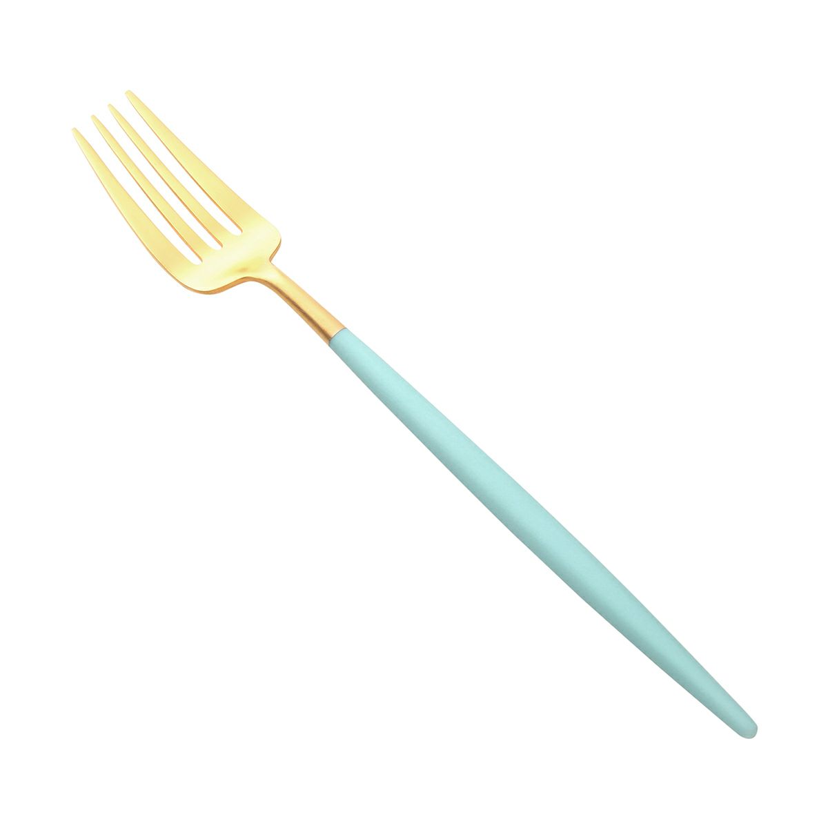 クチポール ゴア GOA ターコイズ／ゴールド テーブルフォーク 21.5cm マット仕上げ