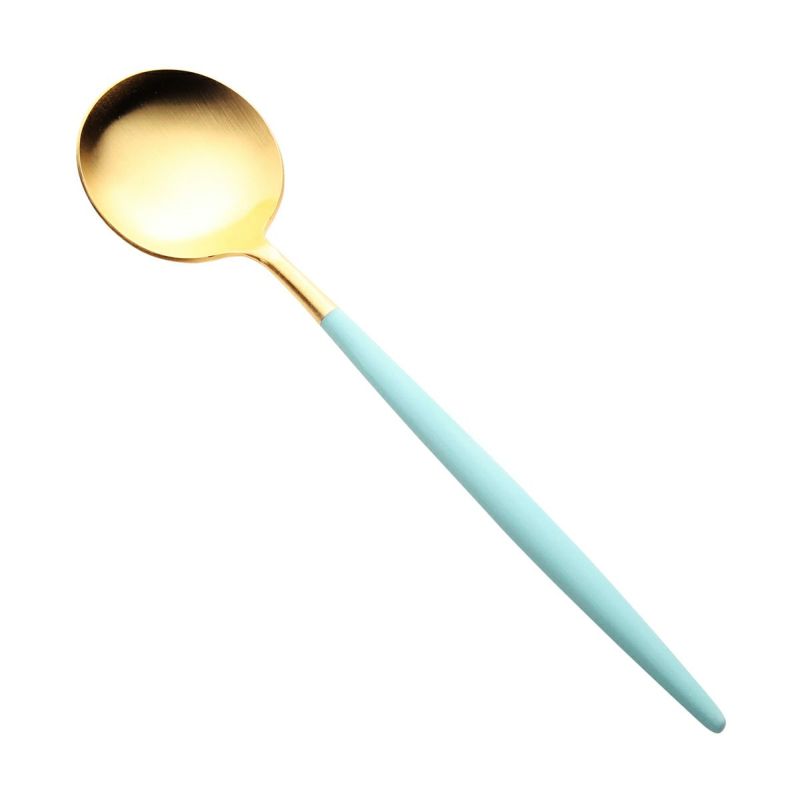 クチポール ゴア GOA ターコイズ／ゴールド テーブルスプーン 21cm マット仕上げ