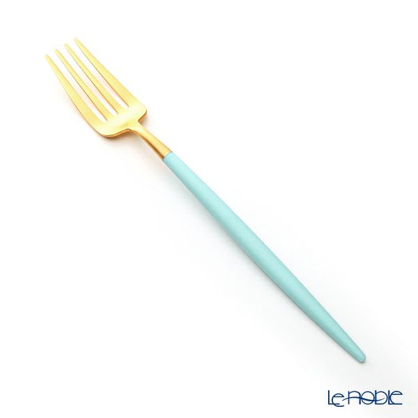 クチポール ゴア GOA ターコイズ／ゴールド デザートフォーク 18.5cm マット仕上げ