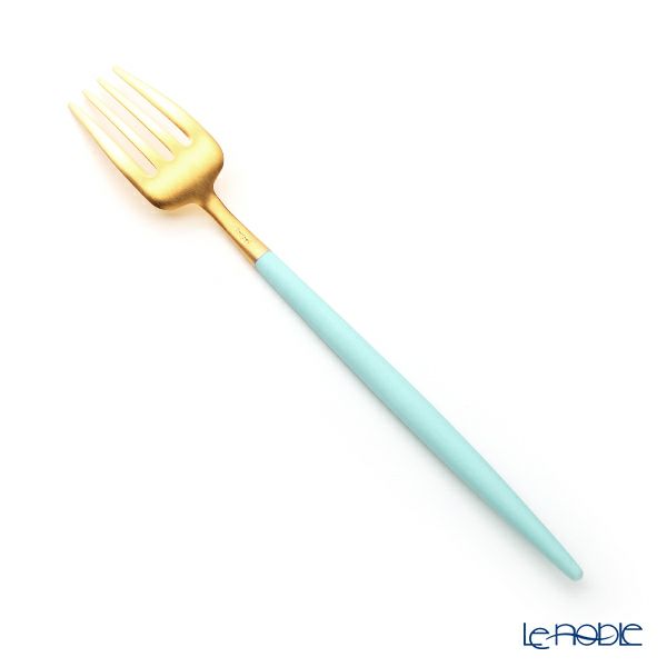 クチポール ゴア GOA ターコイズ／ゴールド デザートフォーク 18.5cm マット仕上げ