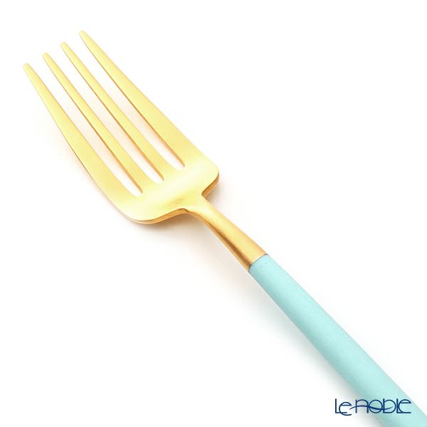 クチポール ゴア GOA ターコイズ／ゴールド デザートフォーク 18.5cm マット仕上げ