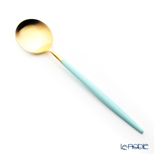 クチポール ゴア GOA ターコイズ／ゴールド デザートスプーン 18cm マット仕上げ