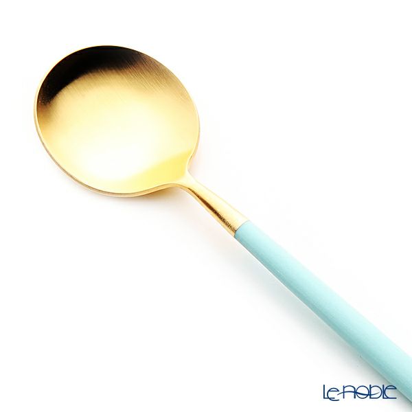 クチポール ゴア GOA ターコイズ／ゴールド デザートスプーン 18cm マット仕上げ