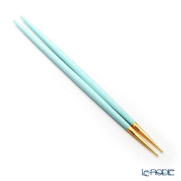 クチポール ゴア GOA ターコイズ／ゴールド 箸+箸置セット 22cm マット仕上げ