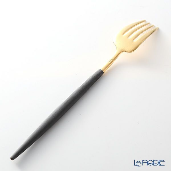 クチポール ゴア GOA ブラック／ゴールド テーブルフォーク 21.5cm マット仕上げ