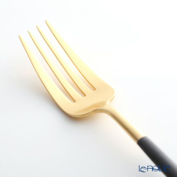 クチポール ゴア GOA ブラック／ゴールド テーブルフォーク 21.5cm マット仕上げ