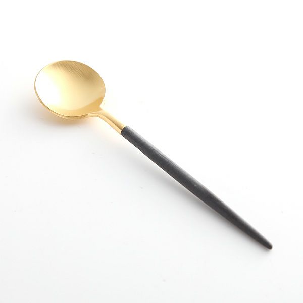クチポール ゴア GOA ブラック／ゴールド コーヒー／ティースプーン 13cm マット仕上げ