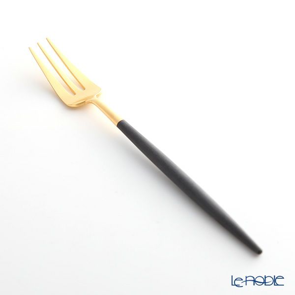 クチポール ゴア GOA ブラック／ゴールド ペストリーフォーク／ケーキフォーク 17cm マット仕上げ