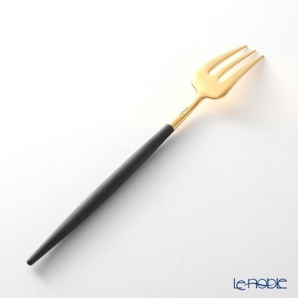 クチポール ゴア GOA ブラック／ゴールド ペストリーフォーク／ケーキフォーク 17cm マット仕上げ