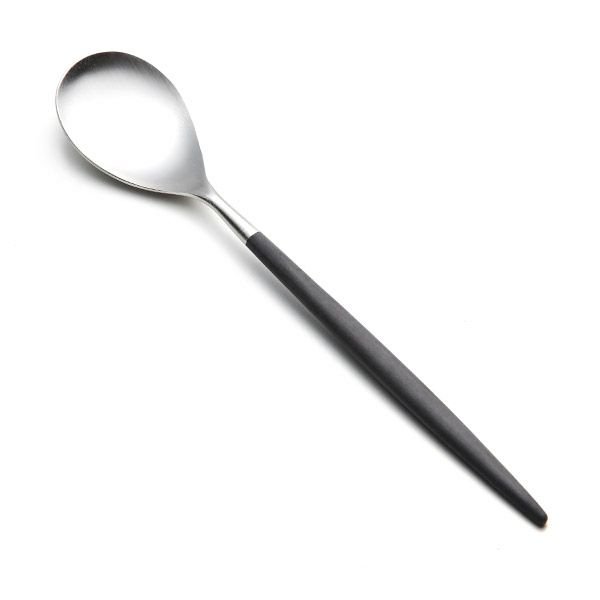 クチポール ミオ MIO ブラック／シルバー デザートスプーン マット仕上げ