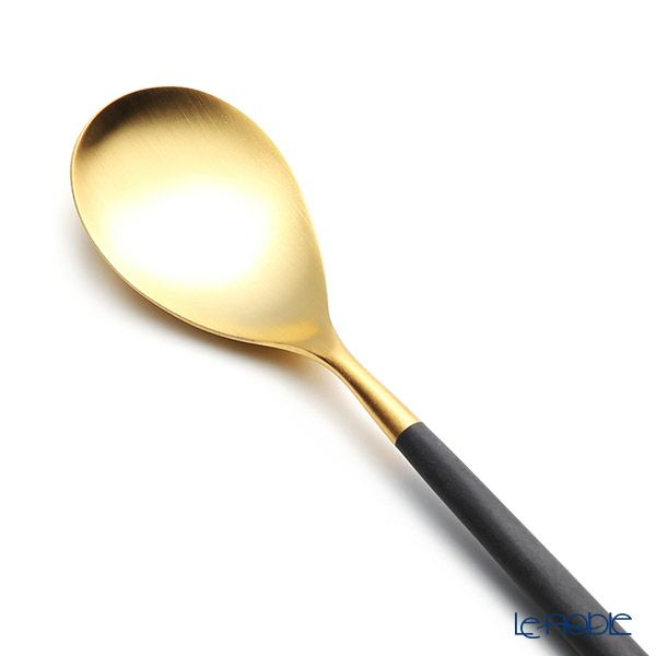 クチポール ミオ MIO ブラック／ゴールド デザートスプーン マット仕上げ