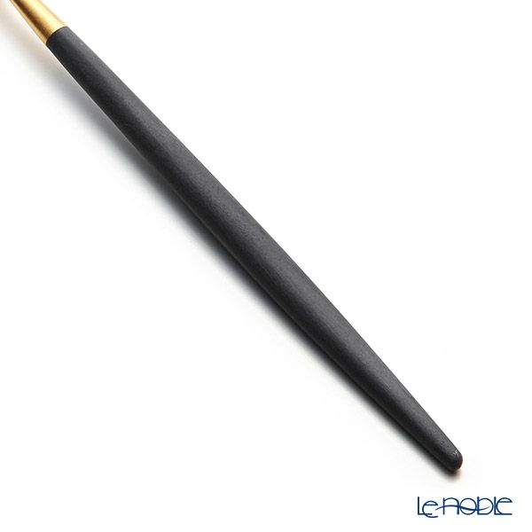 クチポール ミオ MIO ブラック／ゴールド デザートスプーン マット仕上げ