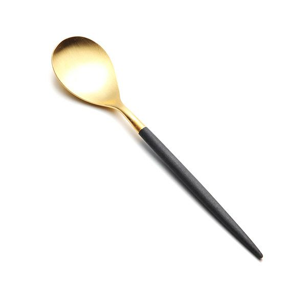 クチポール ミオ MIO ブラック／ゴールド コーヒー／ティースプーン マット仕上げ