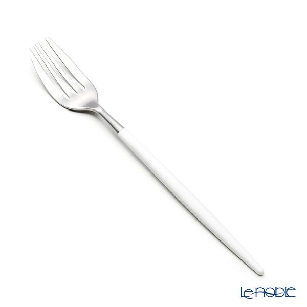 クチポール ミオ MIO ホワイト／シルバー デザートフォーク マット仕上げ