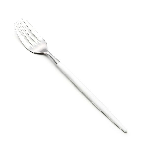 クチポール ミオ MIO ホワイト／シルバー デザートフォーク マット仕上げ