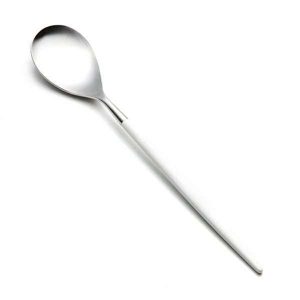 クチポール ミオ MIO ホワイト／シルバー デザートスプーン マット仕上げ