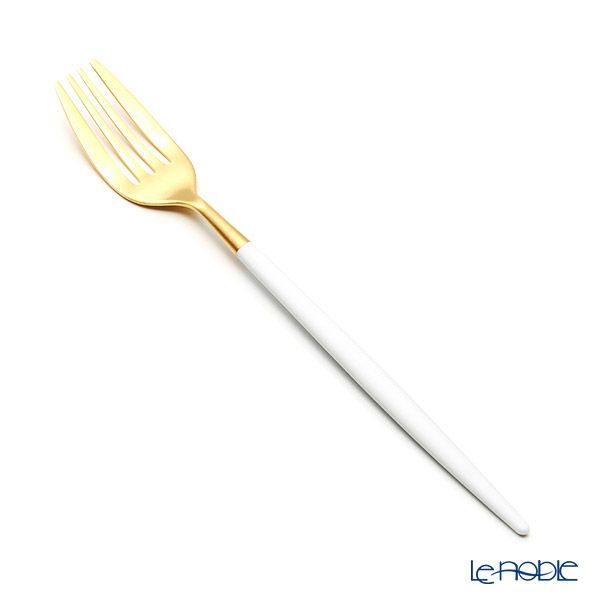 クチポール ミオ MIO ホワイト／ゴールド デザートフォーク マット仕上げ