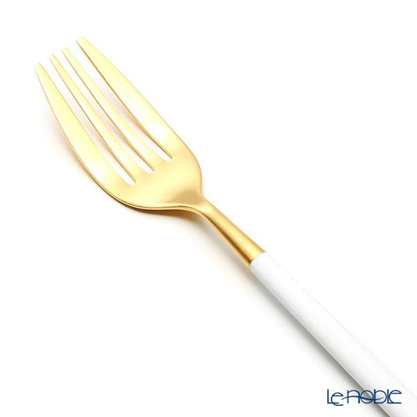 クチポール ミオ MIO ホワイト／ゴールド デザートフォーク マット仕上げ