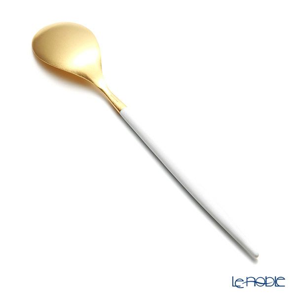クチポール ミオ MIO ホワイト／ゴールド デザートスプーン マット仕上げ