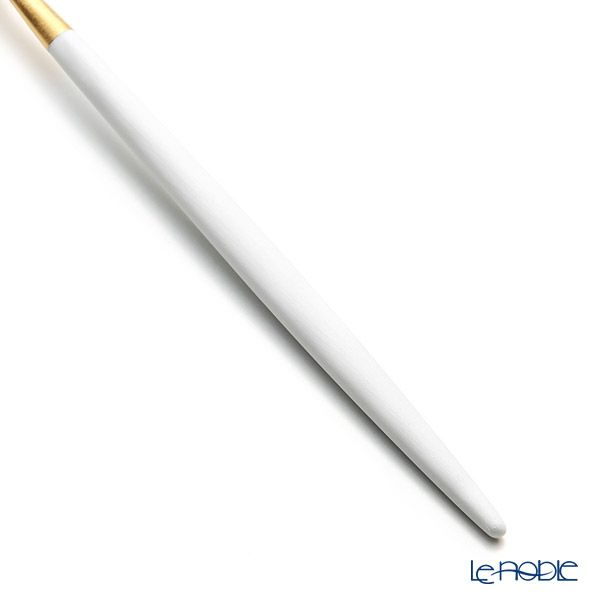 クチポール ミオ MIO ホワイト／ゴールド デザートスプーン マット仕上げ