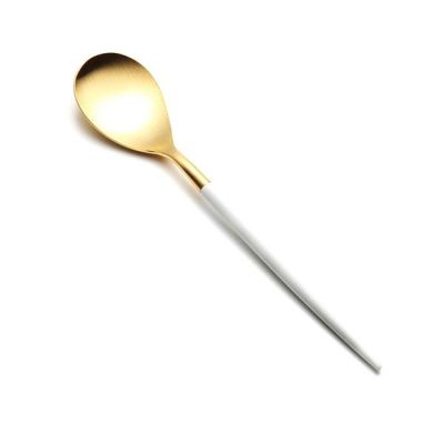クチポール ミオ MIO ホワイト／ゴールド デザートスプーン マット