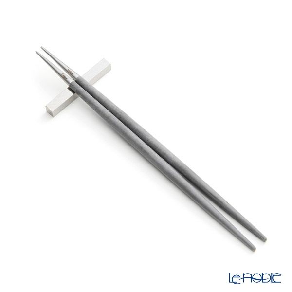 クチポール ゴア GOA グレー／シルバー 箸+箸置セット 22cm マット仕上げ