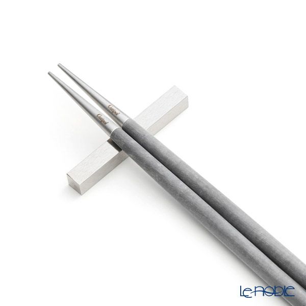 クチポール ゴア GOA グレー／シルバー 箸+箸置セット 22cm マット仕上げ