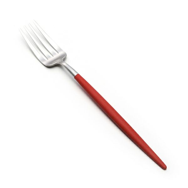 クチポール ゴア GOA レッド／シルバー デザートフォーク 18.5cm マット仕上げ