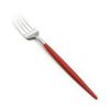 クチポール ゴア GOA レッド／シルバー デザートフォーク 18.5cm マット仕上げ