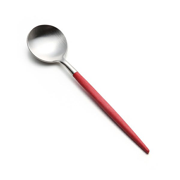 クチポール ゴア GOA レッド／シルバー コーヒー／ティースプーン 13cm マット仕上げ